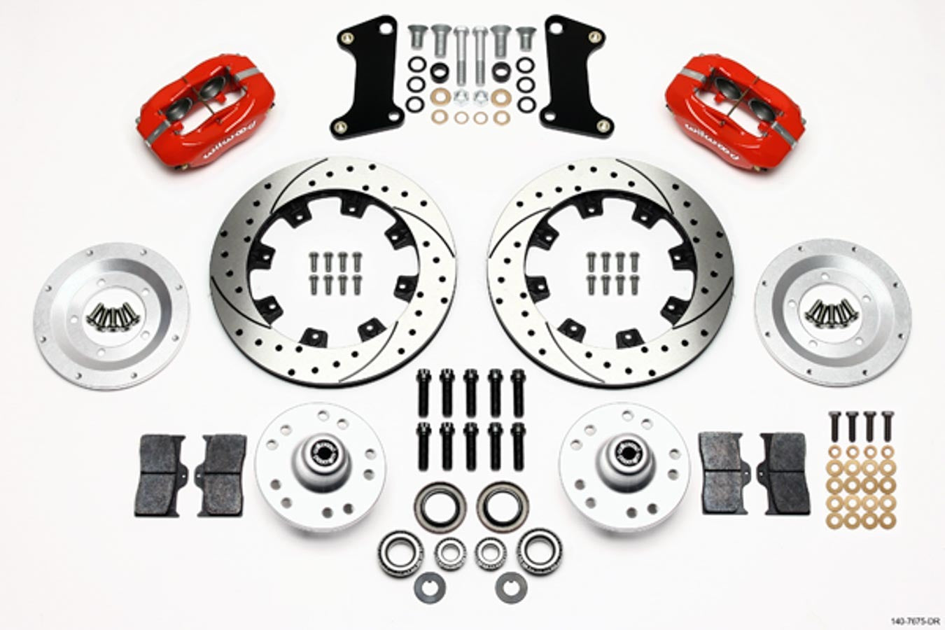 Wilwood Front Brake Kit 67-72 Camaro Nova Red Calipers MPN WIL140-7675-DR For GM A-Body, F-Body 1964-72