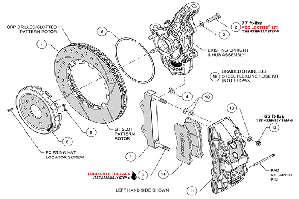 Wilwood Brake Kit Front Corvette C8 SX6R Drilled MPN WIL140-17004-DR For Chevy Corvette 2020-23