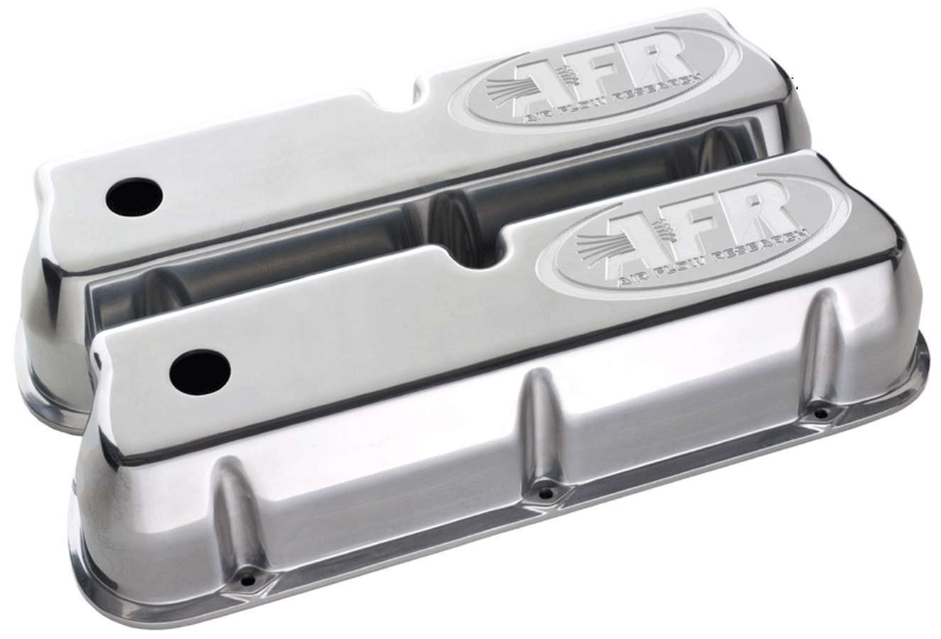 Air Flow Research SBF Tall Alum Valve Cvr Polished w/AFR Logo MPN AFR6714 For Ford