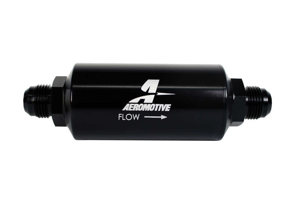 Aeromotive 10an Inline Fuel Filter 40 Micron 2in OD Black AFS12388