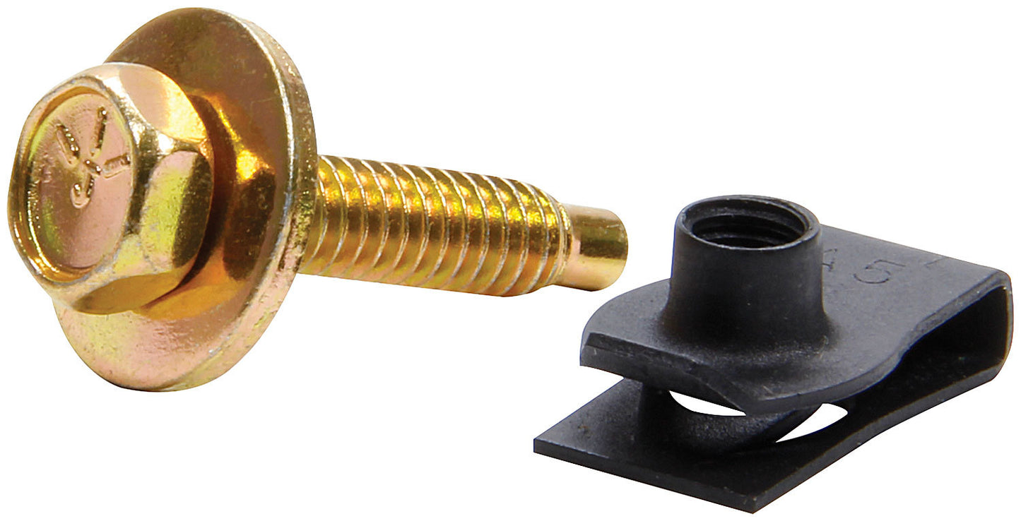 Allstar Performance Body Bolt Kit w/ Clips 50pk Gold MPN ALL18559-50