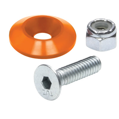Allstar Performance Countersunk Bolt Kit Orange 10pk MPN ALL18684
