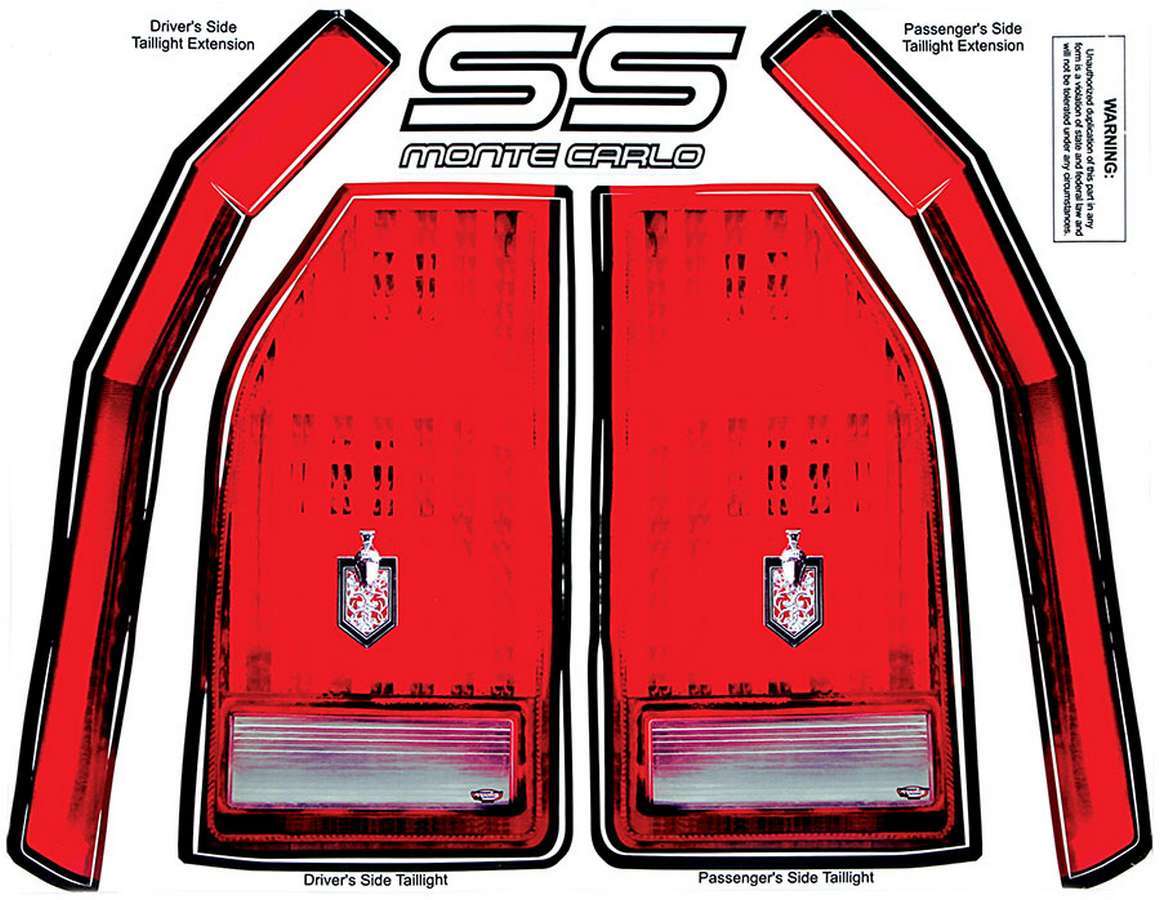 Allstar Performance M/C SS Tail Decal Kit 1983-88 MPN ALL23017 For Chevy 1983-88