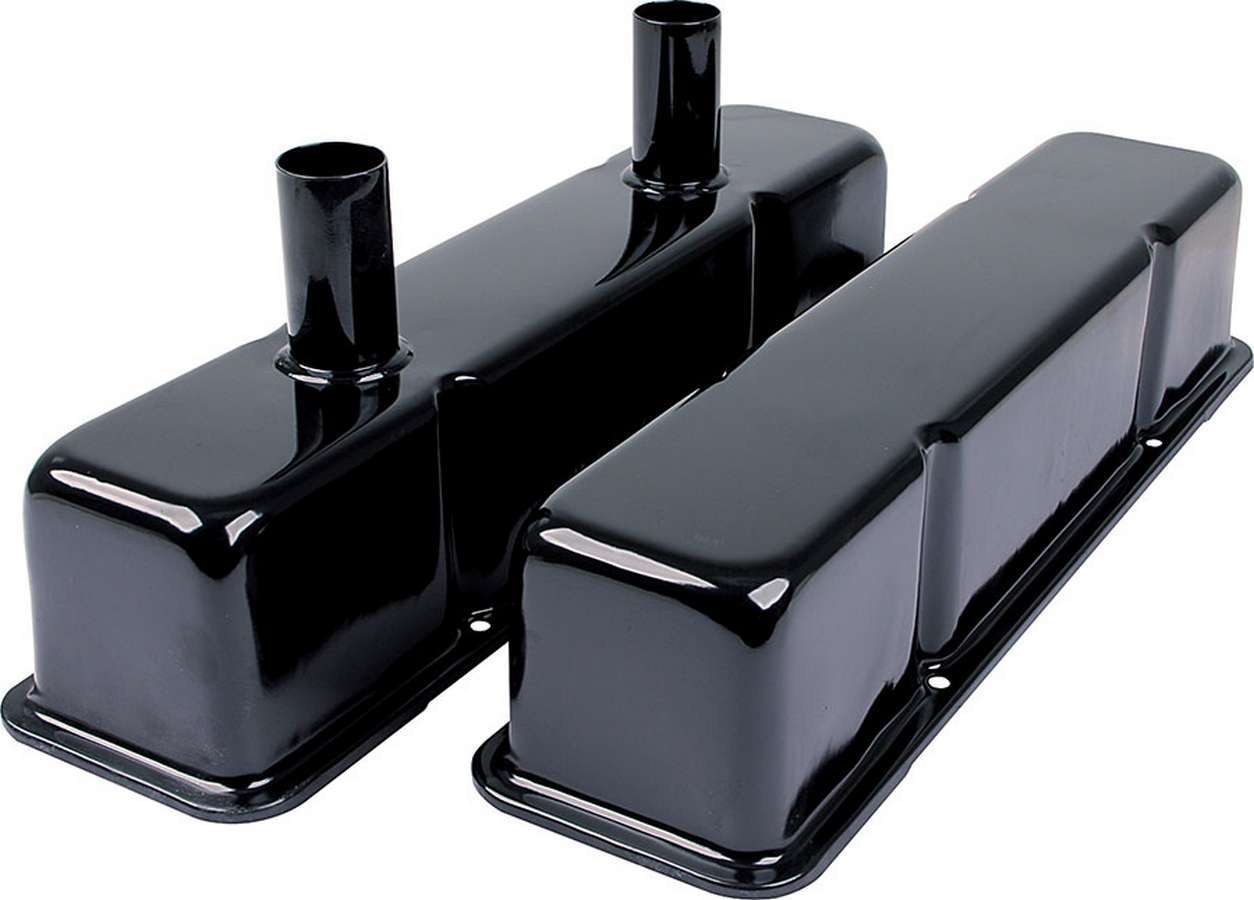 Allstar Performance Valve Covers SBC Steel Black w/Tubes MPN ALL26147 For Chevy