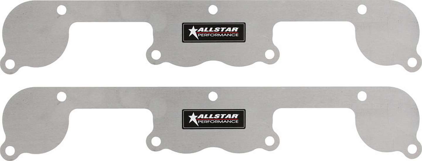 Allstar Performance Exhaust Block Off Plates SBC Spread Port Aluminum MPN ALL34214 For Chevy