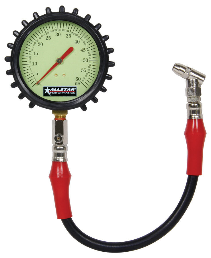 Allstar Performance Tire Pressure Gauge 0-60 PSI 4in Glow ALL44048