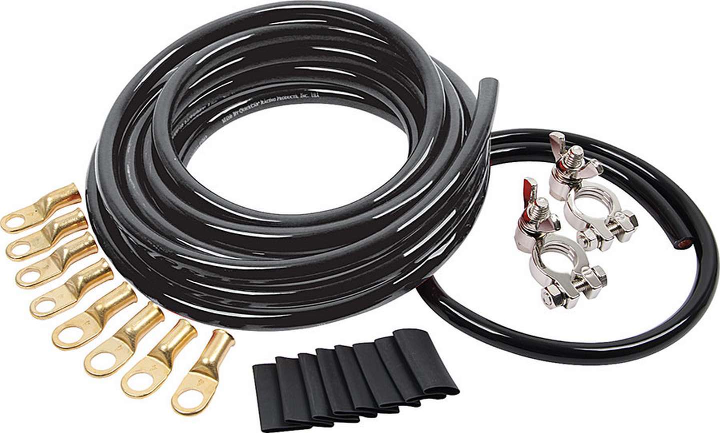 Allstar Performance Battery Cable Kit 4 Ga. 1 Battery All Black MPN ALL76115