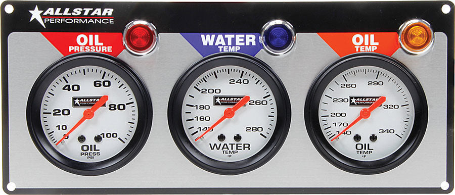 Allstar Performance 3 Gauge Panel ALL OP/WT/OT MPN ALL80091