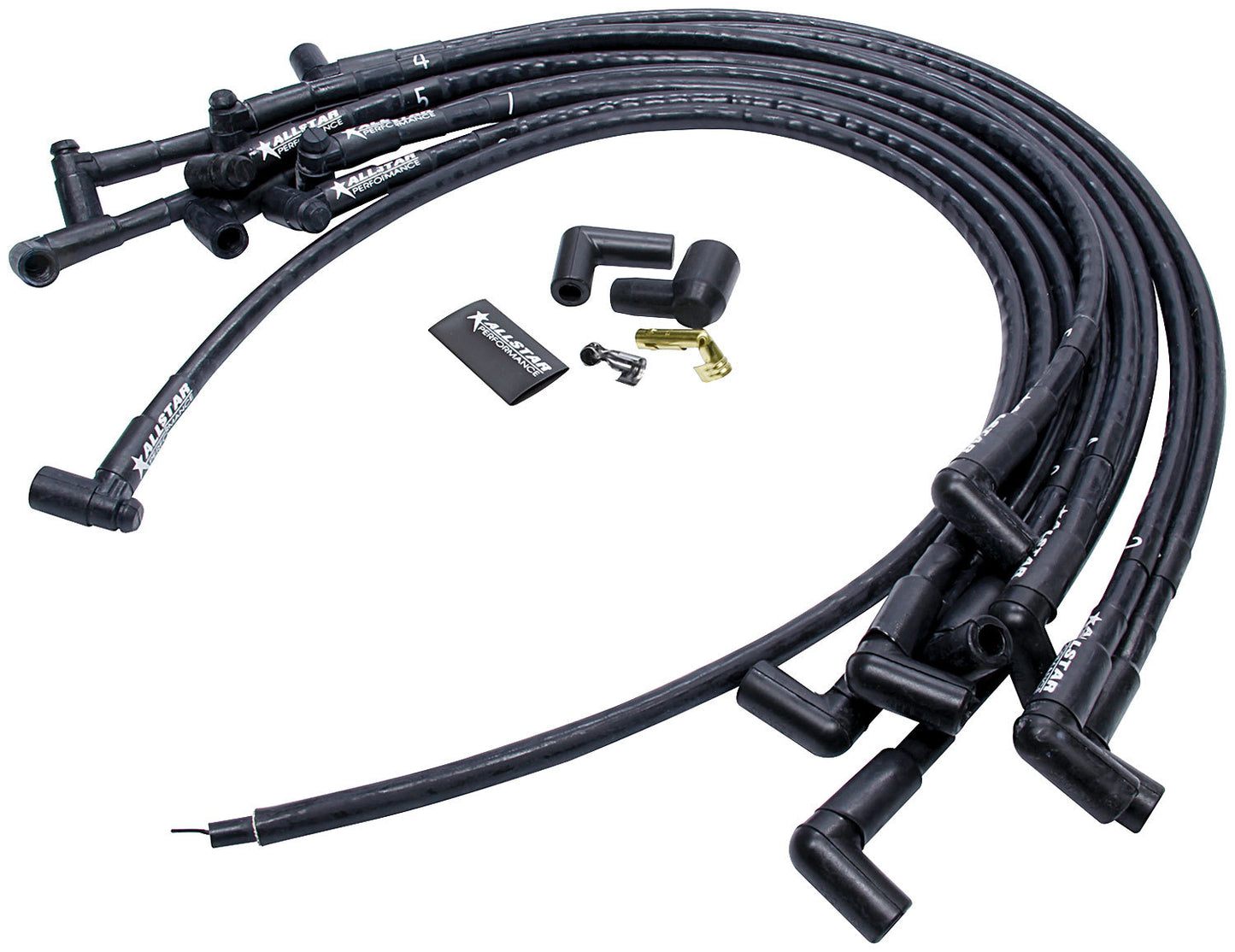 Allstar Performance Spark Plug Race Wire Set Over V/C w/ Sleeving MPN ALL81371 For Chevy