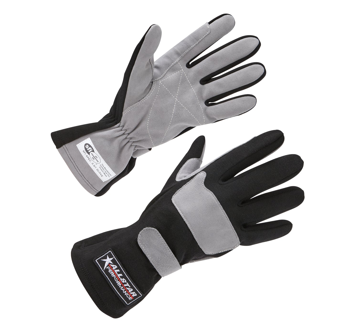 Allstar Performance Driving Gloves SFI 3.3/1 S/L Black/Gray X-Large MPN ALL911015