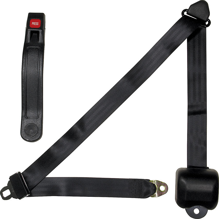 Allstar Performance Seat Belt Retractable 3pt Black MPN ALL98115