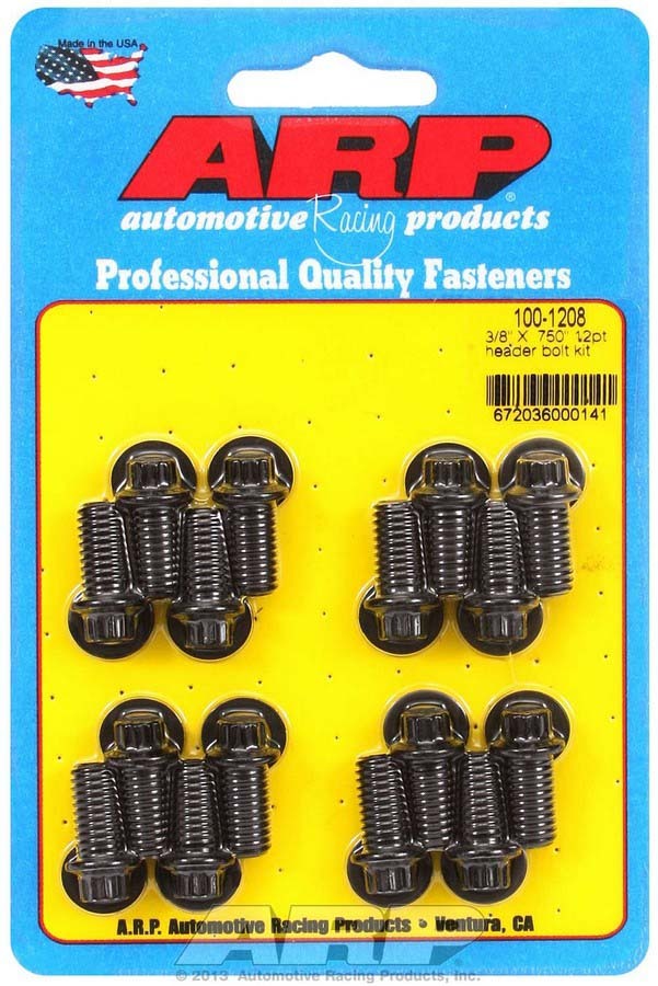 Arp Header Bolt Kit - 12pt. 3/8 x .750 UHL (16) MPN ARP100-1208 For Universal use