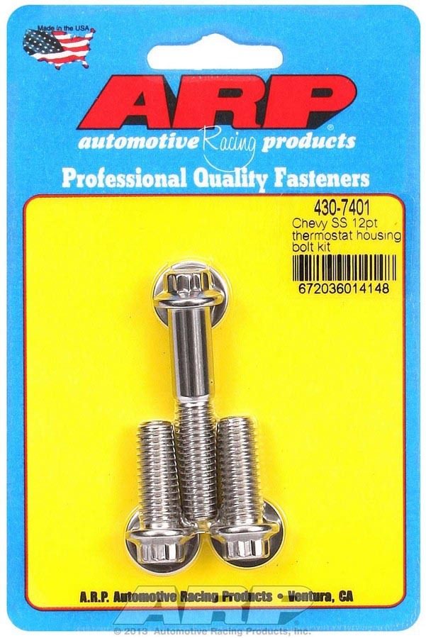 ARP Chevy S/S Thermostat Housing Bolt Kit 12pt. ARP430-7401