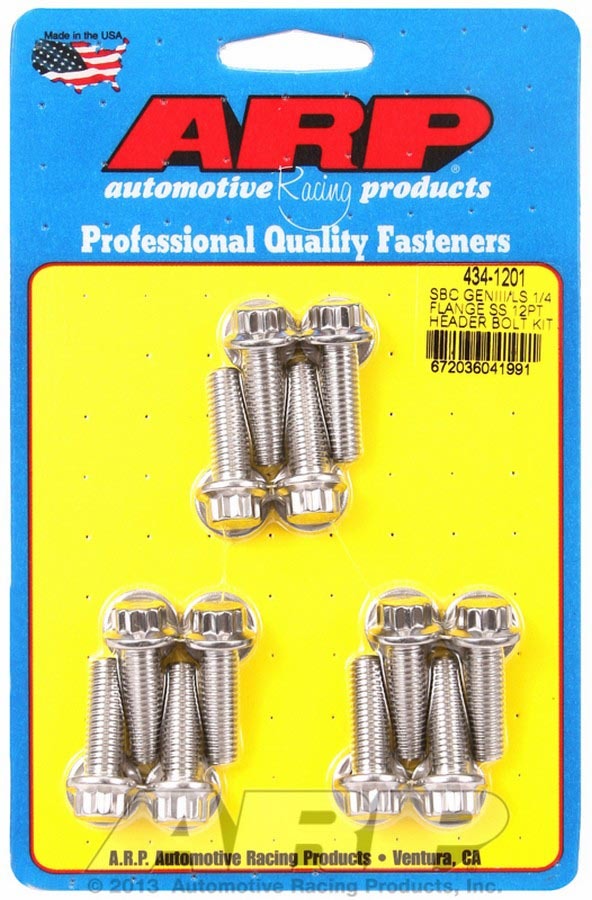 Arp S/S Header Bolt Kit - 12pt. GM LS MPN ARP434-1201 For GM LS-Series