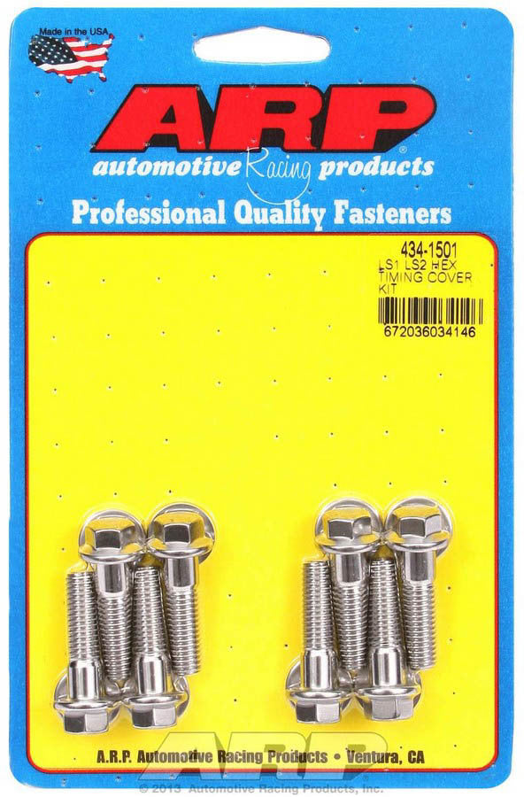 Arp S/S Timing Cover Bolt Kit - 6pt. LS1/LS2 MPN ARP434-1501 For GM LS-Series