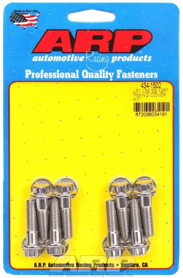 Arp S/S Timing Cover Bolt Kit - 12pt. LS1/LS2 MPN ARP434-1502 For GM LS-Series