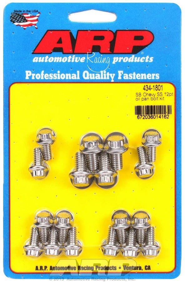 Arp SBC S/S Oil Pan Bolt Kit 12pt. MPN ARP434-1801 For Chevy