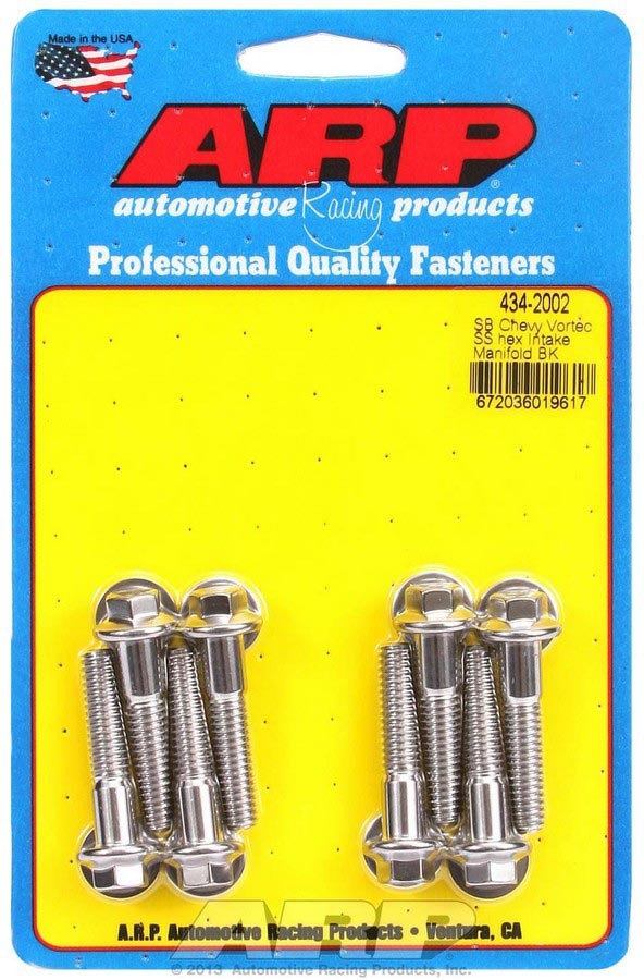 Arp SBC S/S Intake Bolt Kit 6pt. MPN ARP434-2002 For Chevy