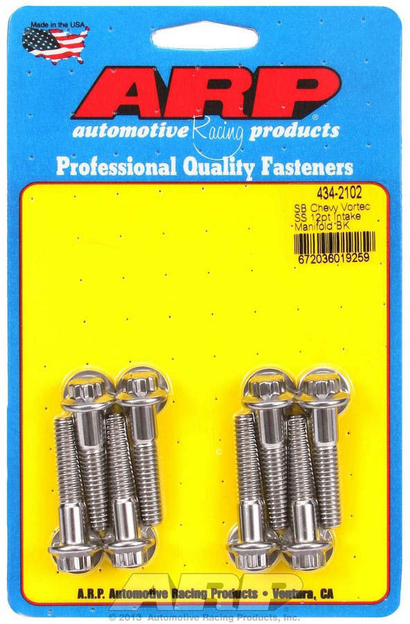 Arp SBC S/S Intake Bolt Kit 12pt. MPN ARP434-2102 For Chevy