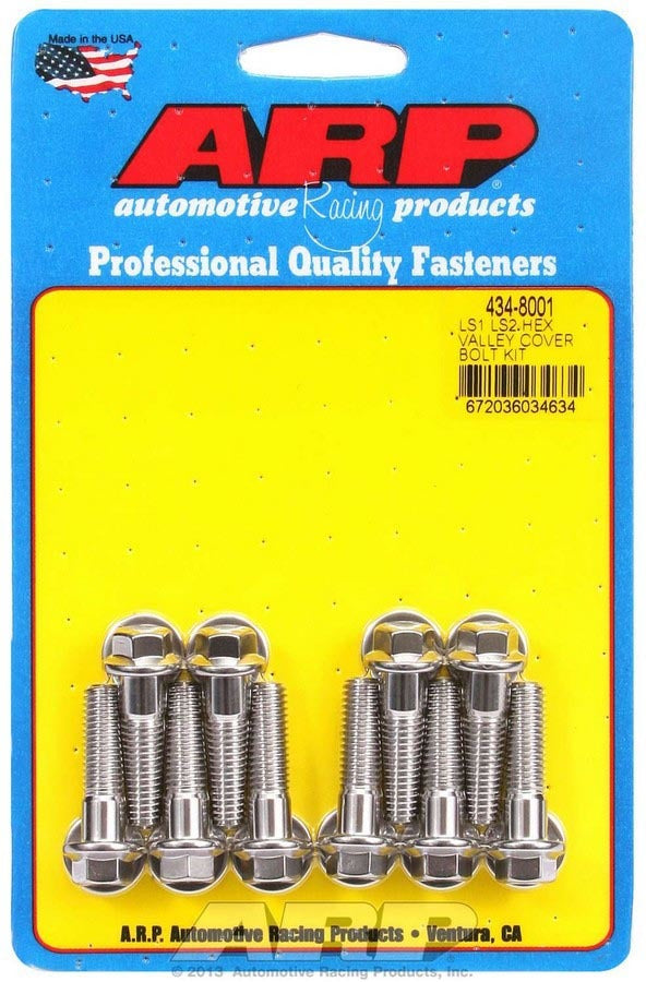 Arp S/S Valley Cover Bolt Kit - 6pt. LS1/LS2 MPN ARP434-8001 For GM LS-Series