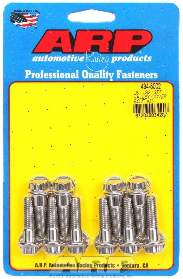 Arp S/S Valley Cover Bolt Kit - 12pt. LS1/LS2 MPN ARP434-8002 For GM LS-Series