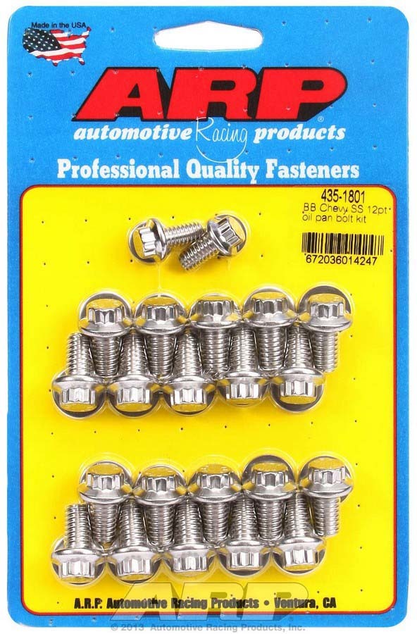 Arp BBC S/S Oil Pan Bolt Kit 12pt. MPN ARP435-1801 For Chevy