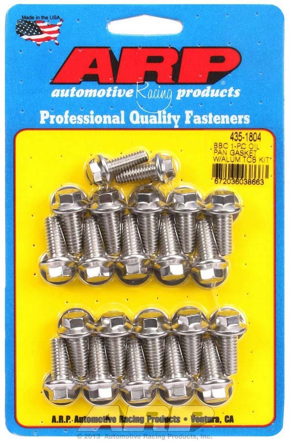 Arp BBC S/S Oil Pan Bolt Kit 6pt. MPN ARP435-1804 For Chevy