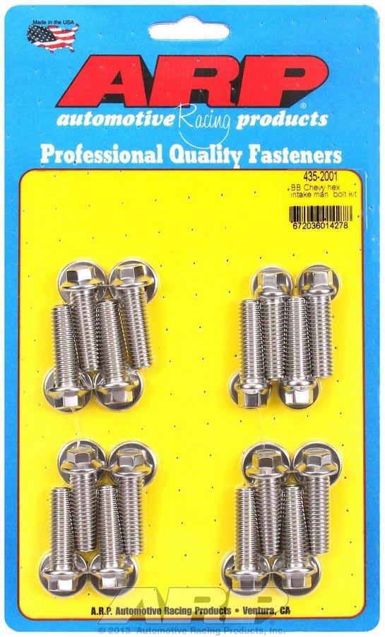 Arp BBC S/S Intake Bolt Kit 6pt. MPN ARP435-2001 For Chevy