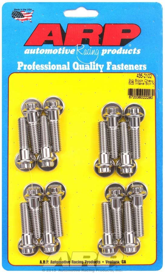 Arp BBC S/S Intake Bolt Kit 12pt. MPN ARP435-2102 For Chevy