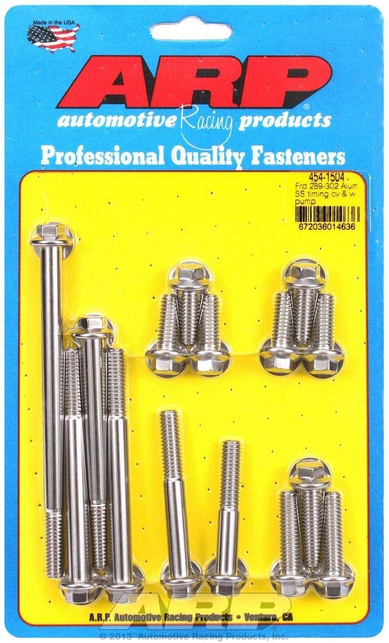 Arp SBF S/S T/C & W/P Bolt Kit 6pt. MPN ARP454-1504 For Ford
