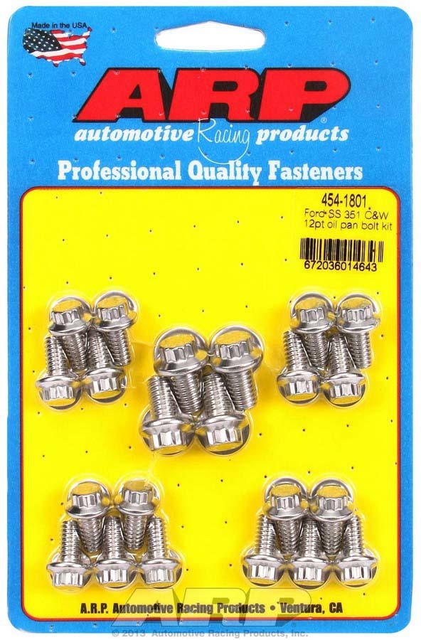 Arp Ford S/S Oil Pan Bolt Kit 12pt. MPN ARP454-1801 For Ford Cleveland