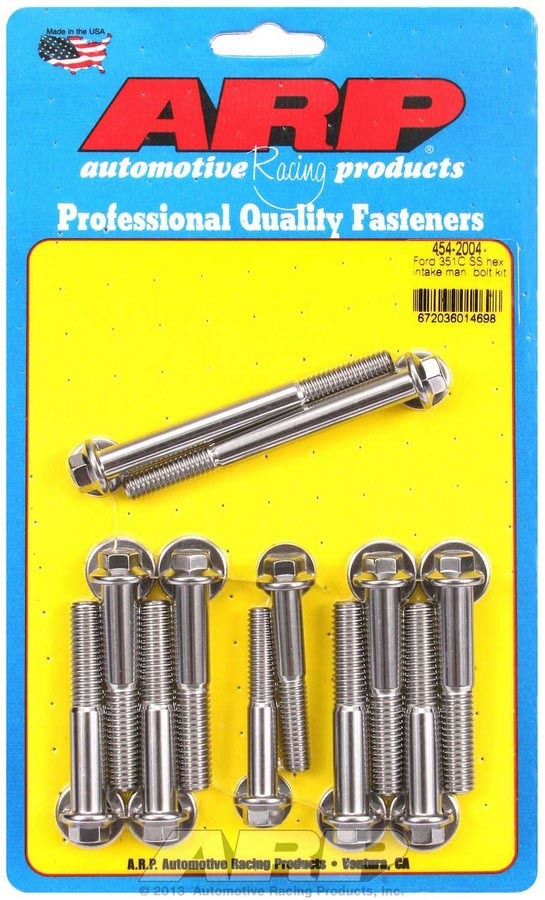 Arp Ford S/S Intake Bolt Kit 6pt. MPN ARP454-2004 For Ford Cleveland
