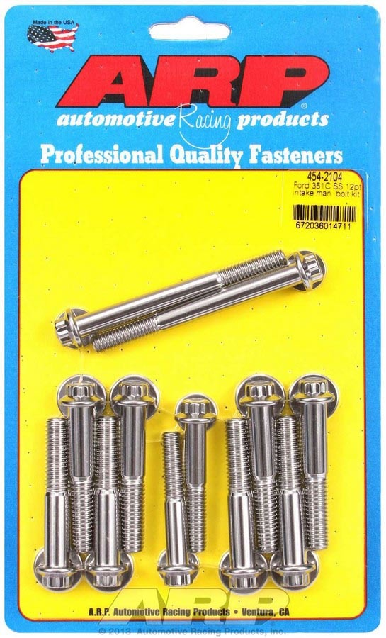 Arp Ford S/S Intake Bolt Kit 12pt. MPN ARP454-2104 For Ford Cleveland