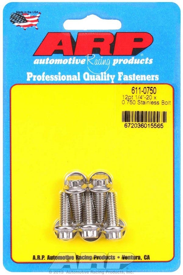ARP S/S Bolt Kit - 12pt. (5) 1/4-20 x .750 ARP611-0750