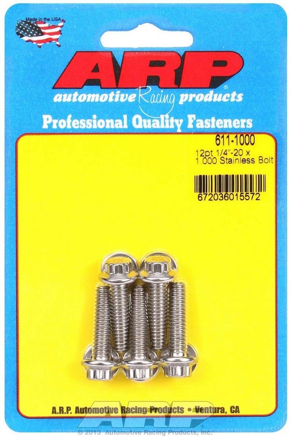 ARP S/S Bolt Kit - 12pt. (5) 1/4-20 x 1.000 ARP611-1000