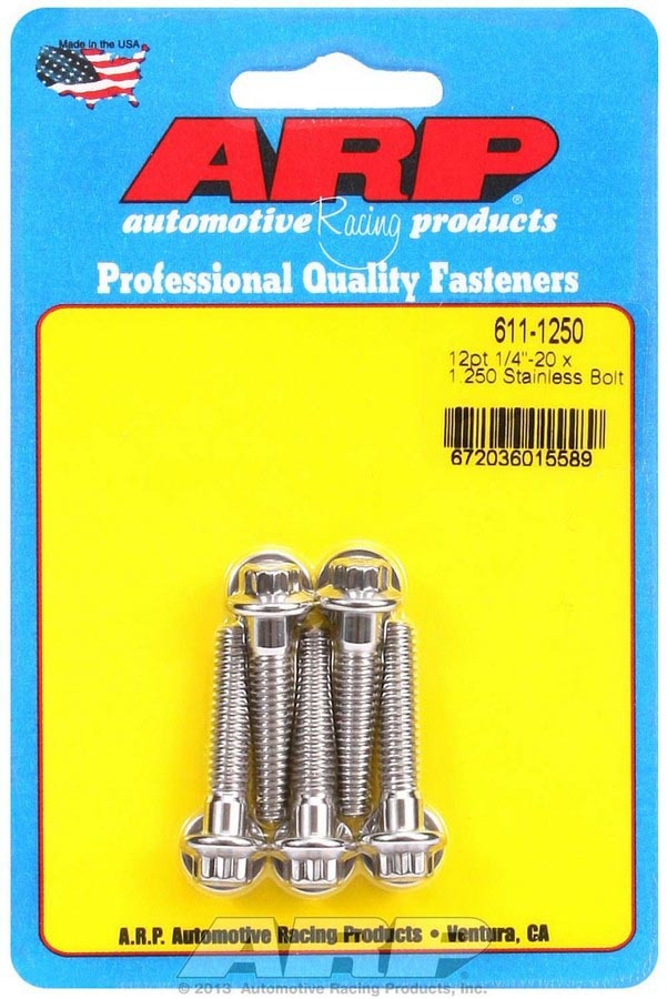 ARP S/S Bolt Kit - 12pt. (5) 1/4-20 x 1.250 ARP611-1250
