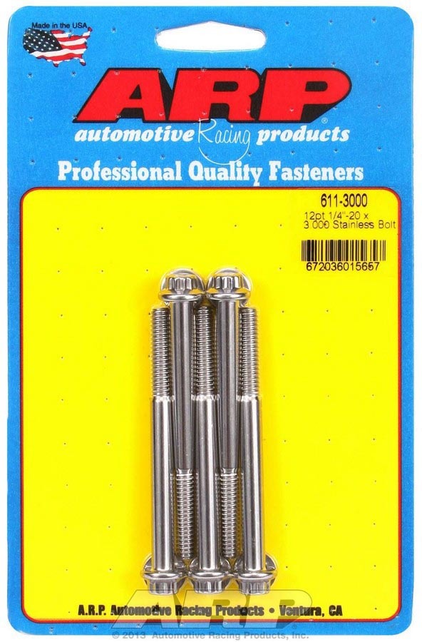 ARP S/S Bolt Kit - 12pt. (5) 1/4-20 x 3.000 ARP611-3000
