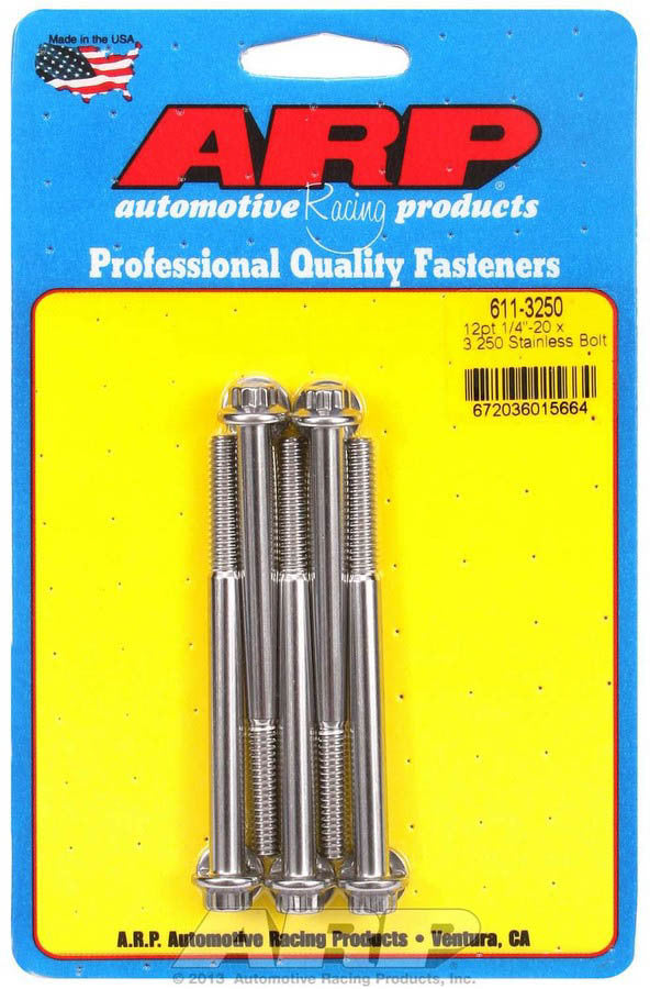 Arp S/S Bolt Kit - 12pt. (5) 1/4-20 x 3.250 MPN ARP611-3250 For Universal use