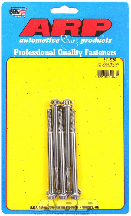 ARP S/S Bolt Kit - 12pt. (5) 1/4-20 x 3.750 ARP611-3750