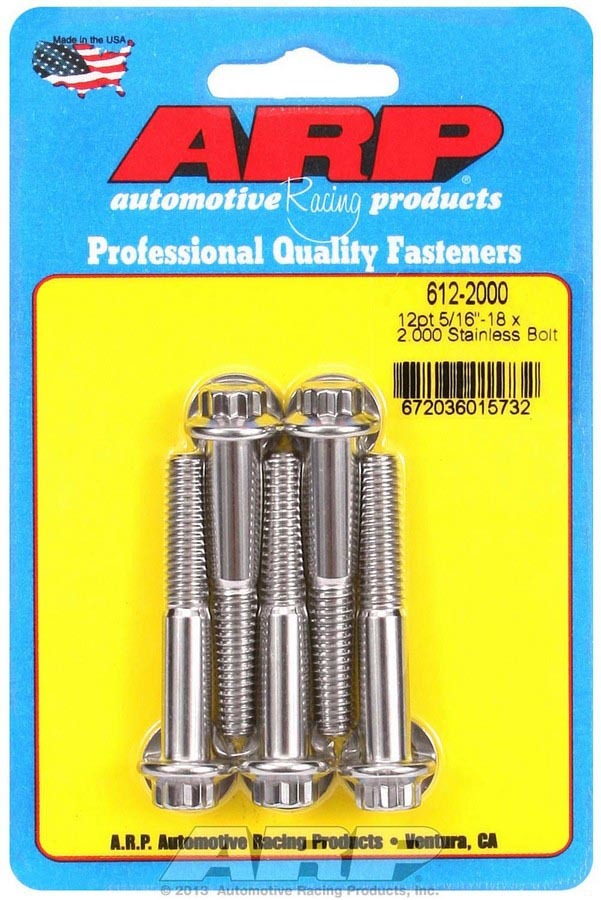 Arp S/S Bolt Kit - 12pt. (5) 5/16-18 x 2.000 MPN ARP612-2000 For Universal use