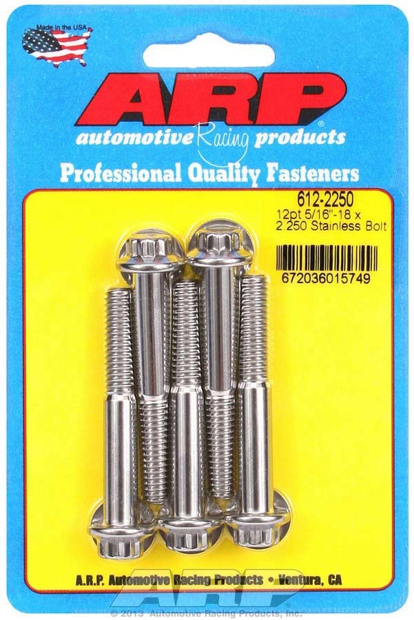 ARP S/S Bolt Kit - 12pt. (5) 5/16-18 x 2.250 ARP612-2250