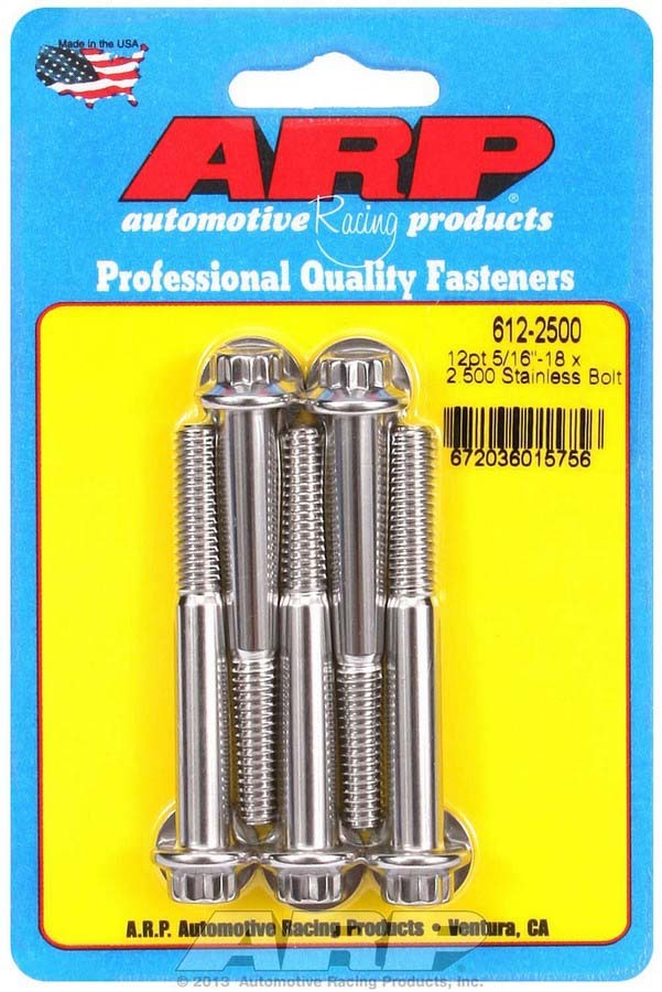 Arp S/S Bolt Kit - 12pt. (5) 5/16-18 x 2.500 MPN ARP612-2500 For Universal use