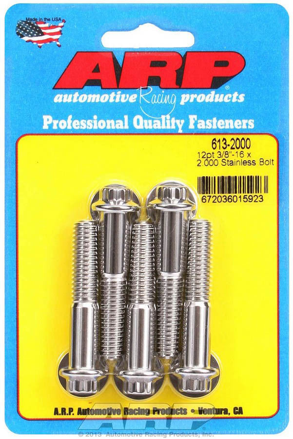 Arp S/S Bolt Kit - 12pt. (5) 3/8-16 x 2.000 MPN ARP613-2000 For Universal use