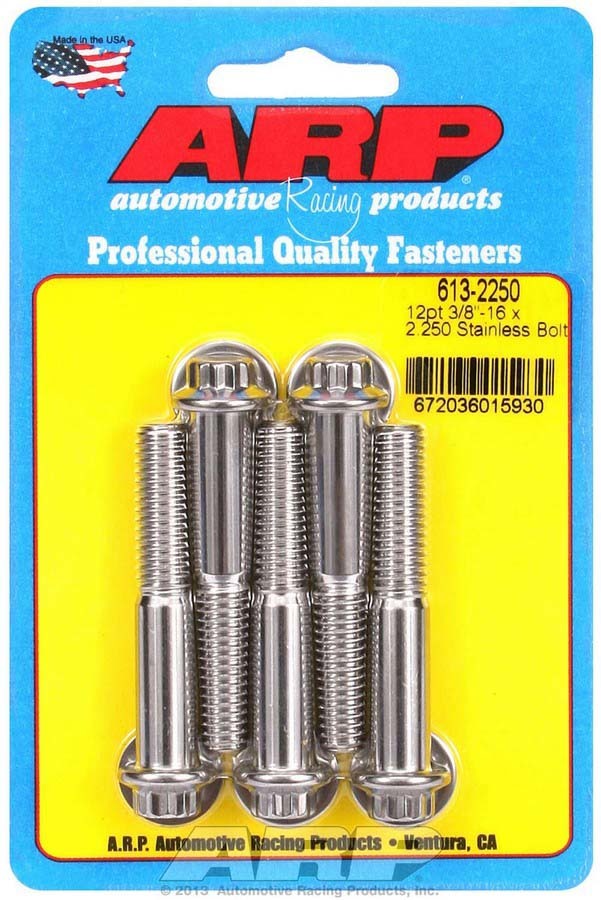 Arp S/S Bolt Kit - 12pt. (5) 3/8-16 x 2.250 MPN ARP613-2250 For Universal use