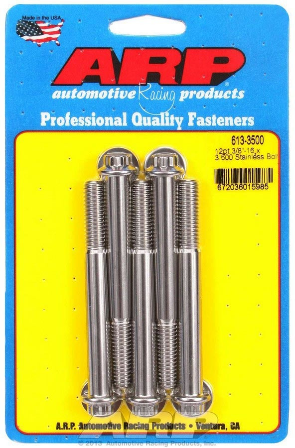 Arp S/S Bolt Kit - 12pt. (5) 3/8-16 x 3.500 MPN ARP613-3500 For Universal use