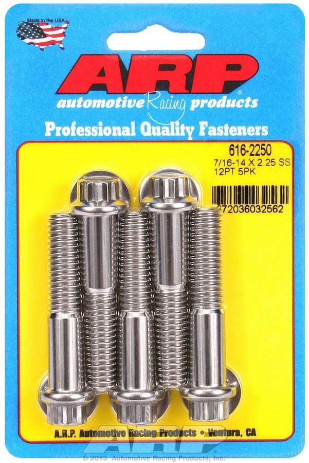 Arp S/S Bolt Kit - 12pt. (5) 7/16-14 x 2.250 MPN ARP616-2250 For Universal use