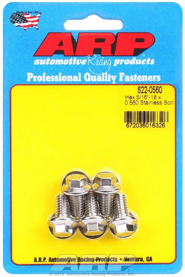 ARP S/S Bolt Kit - 6pt. (5) 5/16-18 x .560 ARP622-0560