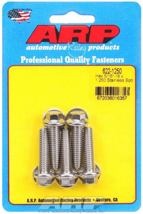 ARP S/S Bolt Kit - 6pt. (5) 5/16-18 x 1.250 ARP622-1250