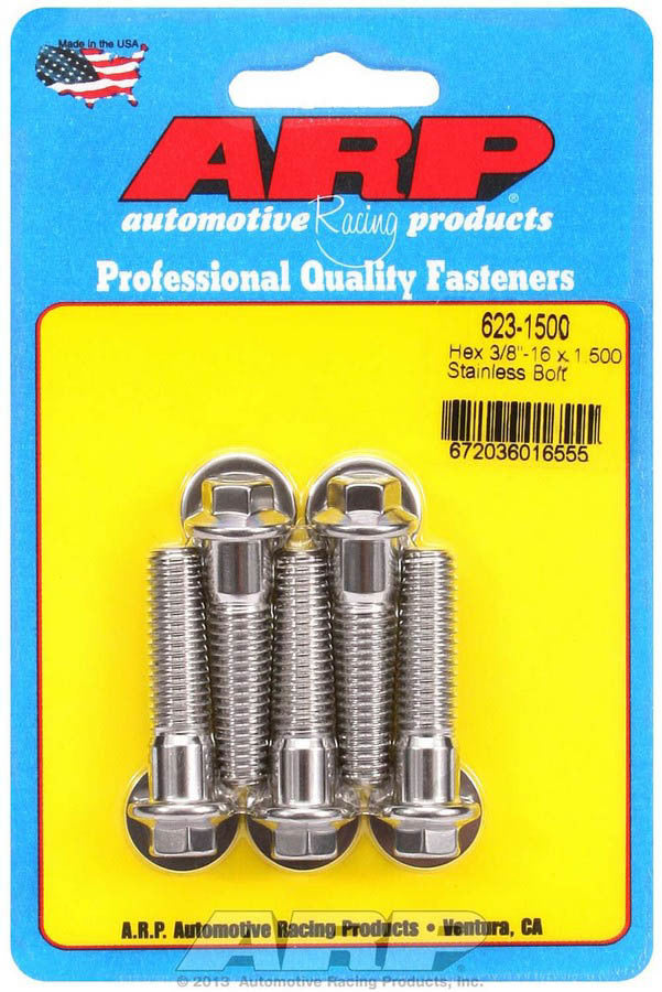 Arp S/S Bolt Kit - 6pt. (5) 3/8-16 x 1.500 MPN ARP623-1500 For Universal use