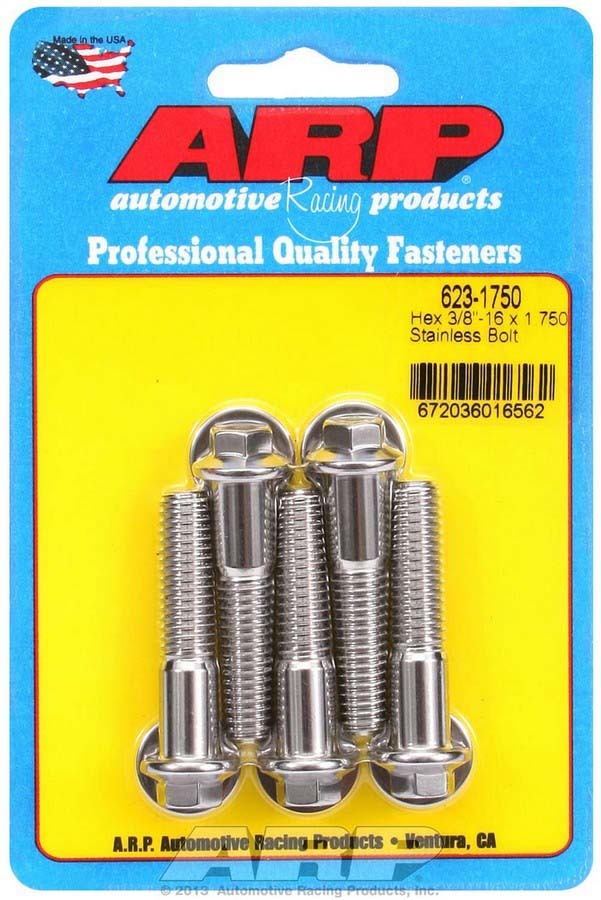 Arp S/S Bolt Kit - 6pt. (5) 3/8-16 x 1.750 MPN ARP623-1750 For Universal use